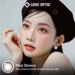 Kính áp tròng 6 tháng Blur Brown , lens màu nâu có độ cận