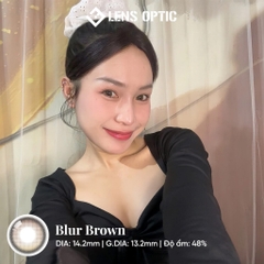 Kính áp tròng 6 tháng Blur Brown , lens màu nâu có độ cận