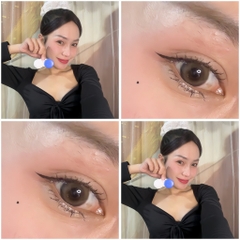 Kính áp tròng 6 tháng Blur Brown , lens màu nâu có độ cận