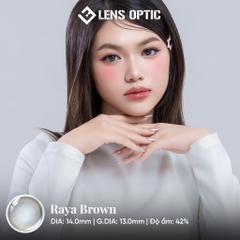 Kính Áp Tròng 1 Tháng RAYA BROWN, Lens Nâu Tây Tự Nhiên