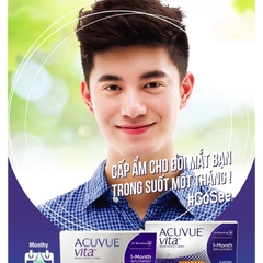 Kính Áp Tròng Acuvue Vita 1 Tháng, lens trong suốt có độ cận