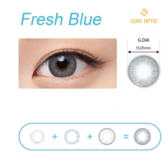 Kính áp tròng Acuvue Define Fresh Blue: lens màu Xanh Dương 1 ngày cho mắt cận