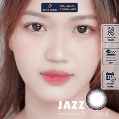 Kính Áp Tròng 1 Ngày Jazz Black Clalen Iris – Lens Màu Đen Có Độ Cận