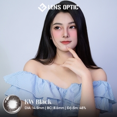 Kính áp tròng 6 tháng màu KW Black giãn tròng 14.5mm