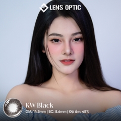 Kính áp tròng 6 tháng màu KW Black giãn tròng 14.5mm
