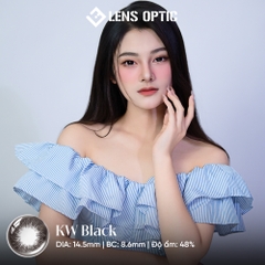 Kính áp tròng 6 tháng màu KW Black giãn tròng 14.5mm