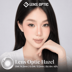 Kính Áp Tròng 1 Tháng Lens Optic màu Hazel, lens nâu tự nhiên có độ cận