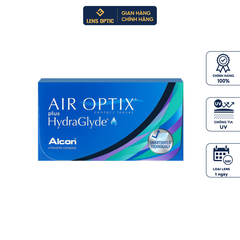 Kính áp tròng Air Optix cận dùngckhông màu, lens mắt trong suốt có độ cận - Lens Optic