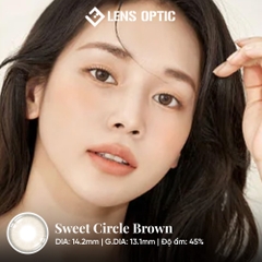 Kính áp tròng Lensgraphy 1 ngày màu Sweet Circle Brown, lens nâu tự nhiên, êm nhẹ