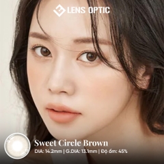 Kính áp tròng Lensgraphy 1 ngày màu Sweet Circle Brown, lens nâu tự nhiên, êm nhẹ