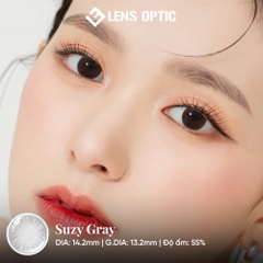 Kính áp tròng 1 ngày Suzy Gray Clalen Iris, Lens mắt màu xám có độ cận