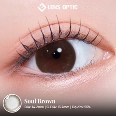 KÍNH ÁP TRÒNG 1 NGÀY SOUL BROWN CLALEN IRIS – Lens Nâu Tự Nhiên Cho Mắt Cận