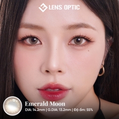 Kính áp tròng 1 ngày Clalen Emerald Moon, Lens Màu Xanh Ngọc Cho Mắt Cận