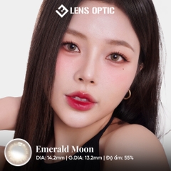 Kính áp tròng 1 ngày Clalen Emerald Moon, Lens Màu Xanh Ngọc Cho Mắt Cận