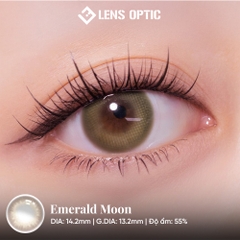 Kính áp tròng 1 ngày Clalen Emerald Moon, Lens Màu Xanh Ngọc Cho Mắt Cận