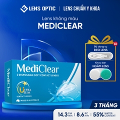 Kính Áp Tròng Trong Suốt Mediclear Úc dùng 3 Tháng - Chất Lượng Y Tế
