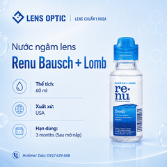 Nước Ngâm Lens ReNu 60ml - Bausch  Lomb, nước rửa kính áp tròng