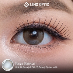Kính Áp Tròng 1 Tháng RAYA BROWN, Lens Nâu Tây Tự Nhiên