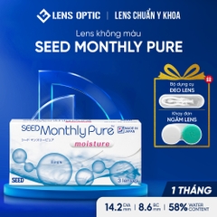 Kính áp tròng 1 tháng không màu - SEED MonthlyPure moisture ( độ -0.50 đến -12.00 )
