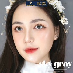 Lens cho mắt thở Silicone Hydrogel LENS OPTIC Sky gray, kính áp tròng cho mắt cận