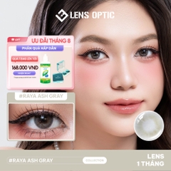 Kính Áp Tròng 1 Tháng RAYA ASH, Lens Xám Khói Tây Cá Tính