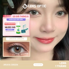 Kính Áp Tròng 1 Tháng RAYA GREEN, Lens Xanh Lá Tự Nhiên Cuốn Hút