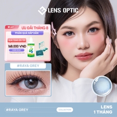 Kính Áp Tròng 1 Tháng RAYA GREY, Lens Xám Tây Quyến Rũ
