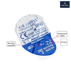 Kính áp tròng Air Optix cận dùngckhông màu, lens mắt trong suốt có độ cận - Lens Optic