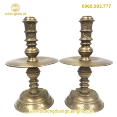 Bộ Ngũ Sự Đồng Vàng Thau Hun Giả Cổ cao 50cm
