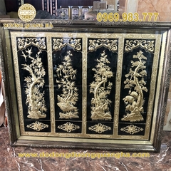 Tranh tứ quý liền khung đồng