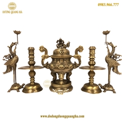 Bộ Ngũ Sự Bằng Đồng Vàng Hun Cao 50 Hoa Sòi