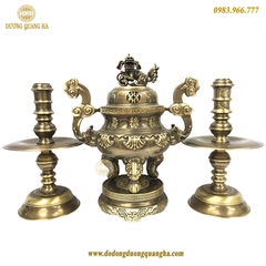 Bộ Ngũ Sự Bằng Đồng Vàng Hun Cao 50 Hoa Sòi