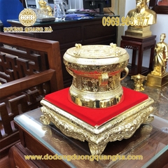 Quả trống đồng dát vàng 9999    