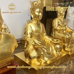 Tượng Đồng Tam Tòa Thánh Mẫu Dát Vàng 9999