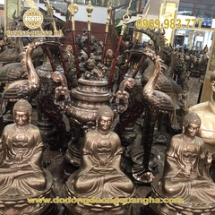 Tượng Tam Thế Phật Bằng Đồng
