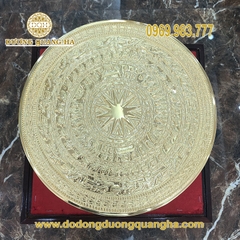 Quả trống đúc bằng đồng đỏ dát vàng 9999
