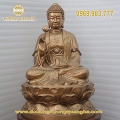 Tượng Phật Thích Ca Cầm Sen Đồng Đỏ