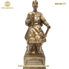 Tượng Trần Hưng Đạo Đồng Đỏ Khảm Tam Khí Cao 60cm