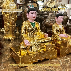 Tượng Phật Tam Toàn Thánh Mẫu Cao 81cm Mạ Vàng