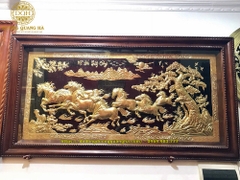 Tranh Mã Đáo Thành Công dát vàng 9999 