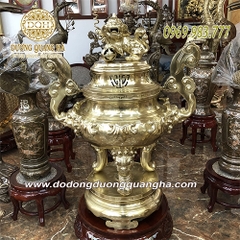 Đỉnh Mao Rồng Đồng Vàng Cát Tút 1m1
