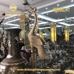 Hạc Thờ Đồng Đỏ Ngâm Sen Cao 3,2m