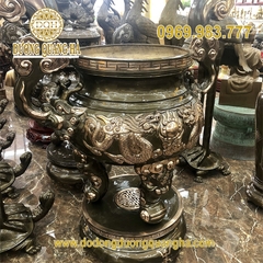 Lư Hương Đồng Đỏ Phớt Nỉ Miệng Rộng 61cm