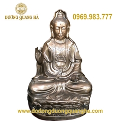 Tượng Phật Bà Tọa Sen Đồng Đỏ Làm Màu