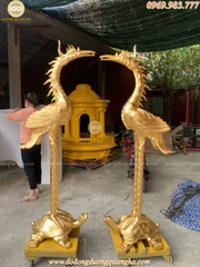 Hạc Thờ Cánh Tiên 1m72 dát vàng 9999