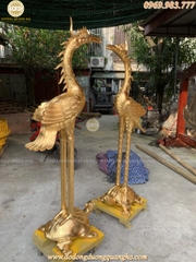 Hạc Thờ Cánh Tiên 1m72 dát vàng 9999