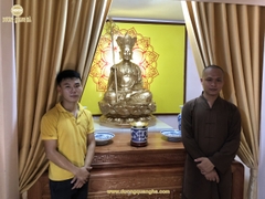 TƯỢNG PHẬT NGÀI ĐỊA TẠNG CAO 1M5 ĐỒNG ĐỎ