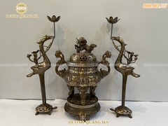 BỘ TAM SỰ CAO 45CM ĐỒNG ĐỎ KHẢM TAM KHÍ