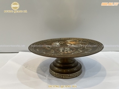 Mâm Bồng Đồng Đỏ Khảm Tam Khí