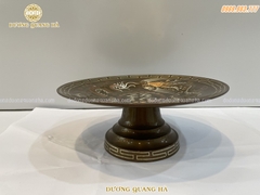 Mâm Bồng Đồng Đỏ Khảm Tam Khí